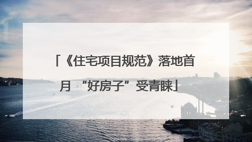 《住宅项目规范》落地首月 “好房子”受青睐