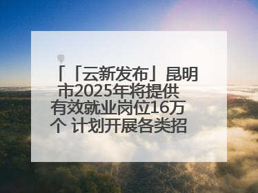 「云新发布」昆明市2025年将提供有效就业岗位16万个 计划开展各类招聘会200余场次