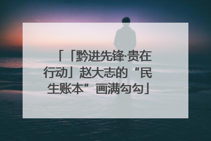 「黔进先锋·贵在行动」赵大志的“民生账本”画满勾勾