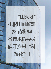 “田秀才”扎根田间解难题 黄梅94名技术指导员催开乡村“科技花”
