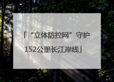 “立体防控网”守护152公里长江岸线