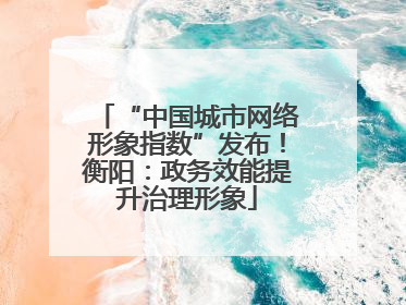 “中国城市网络形象指数”发布！衡阳：政务效能提升治理形象