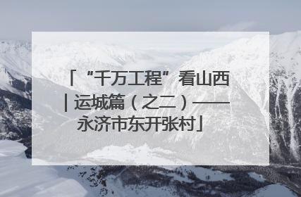 “千万工程”看山西｜运城篇（之二）——永济市东开张村