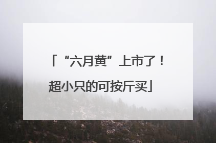 “六月黄”上市了！超小只的可按斤买