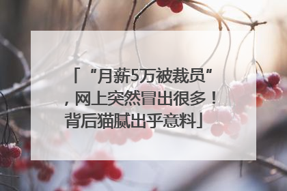 “月薪5万被裁员”，网上突然冒出很多！背后猫腻出乎意料