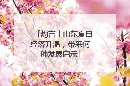 灼言丨山东夏日经济升温，带来何种发展启示