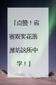 点赞！省赛双奖花落潍坊这所中学！