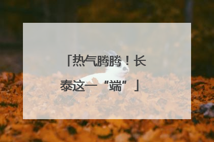 热气腾腾！长泰这一“端”