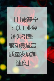 甘肃静宁：以工业经济为引擎 驱动县域高质量发展加速度