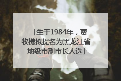 生于1984年，贾牧樵拟提名为黑龙江省地级市副市长人选