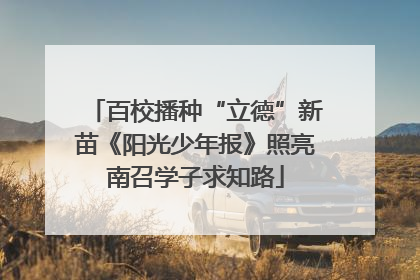 百校播种“立德”新苗《阳光少年报》照亮南召学子求知路