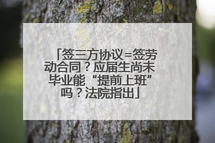 签三方协议=签劳动合同？应届生尚未毕业能“提前上班”吗？法院指出