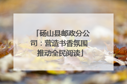 砀山县邮政分公司：营造书香氛围 推动全民阅读
