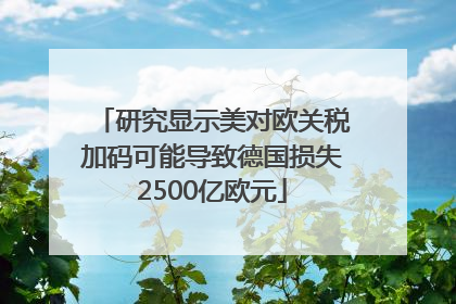 研究显示美对欧关税加码可能导致德国损失2500亿欧元