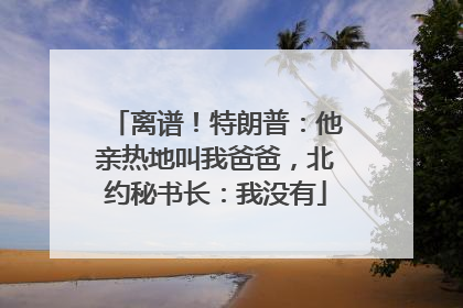 离谱！特朗普：他亲热地叫我爸爸，北约秘书长：我没有
