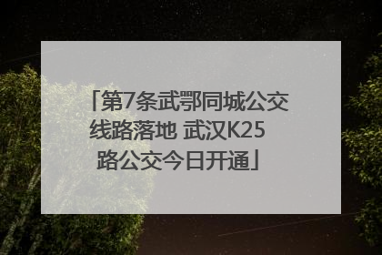 第7条武鄂同城公交线路落地 武汉K25路公交今日开通