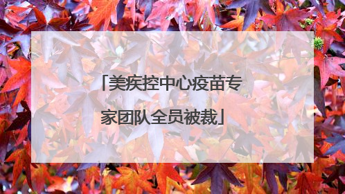 美疾控中心疫苗专家团队全员被裁