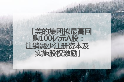 美的集团拟最高回购100亿元A股：注销减少注册资本及实施股权激励