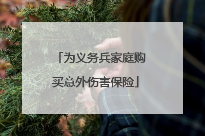 为义务兵家庭购买意外伤害保险