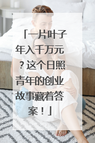 一片叶子年入千万元？这个日照青年的创业故事藏着答案！