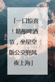 一口惊喜！精酿啤酒节，坐星空版公交兜风夜上海