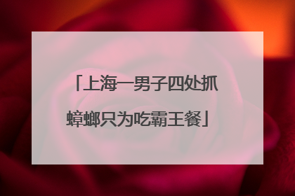 上海一男子四处抓蟑螂只为吃霸王餐