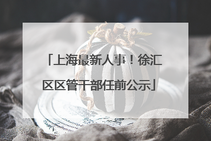 上海最新人事！徐汇区区管干部任前公示