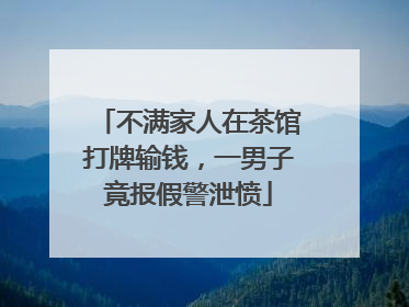 不满家人在茶馆打牌输钱，一男子竟报假警泄愤
