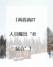 两券商IT人员曝出“老鼠仓”