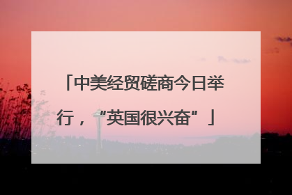 中美经贸磋商今日举行，“英国很兴奋”