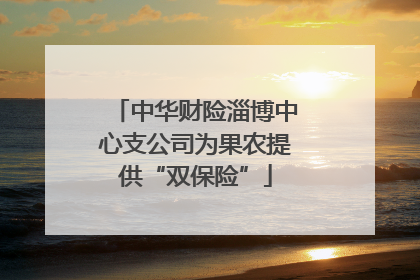 中华财险淄博中心支公司为果农提供“双保险”
