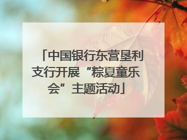 中国银行东营垦利支行开展“粽夏童乐会”主题活动