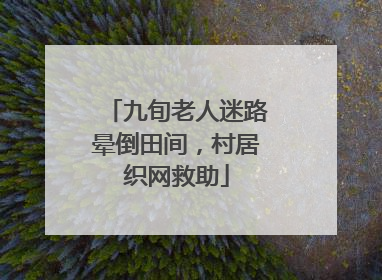 九旬老人迷路晕倒田间，村居织网救助
