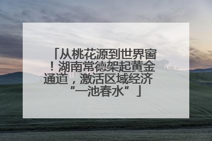 从桃花源到世界窗！湖南常德架起黄金通道，激活区域经济“一池春水”