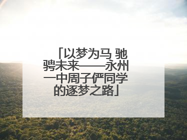 以梦为马 驰骋未来——永州一中周子俨同学的逐梦之路
