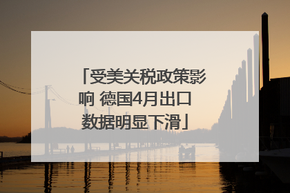 受美关税政策影响 德国4月出口数据明显下滑