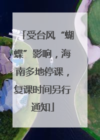 受台风“蝴蝶”影响，海南多地停课，复课时间另行通知