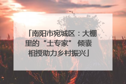 南阳市宛城区：大棚里的“土专家” 倾囊相授助力乡村振兴