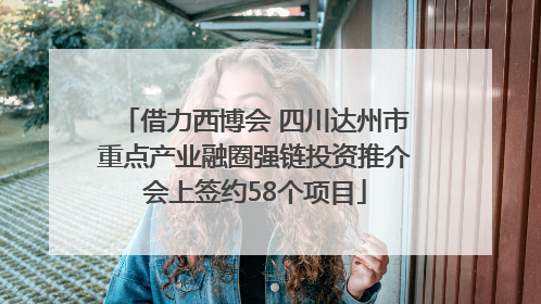 借力西博会 四川达州市重点产业融圈强链投资推介会上签约58个项目