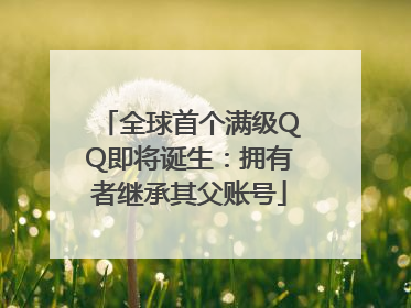 全球首个满级QQ即将诞生：拥有者继承其父账号