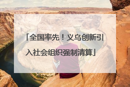 全国率先！义乌创新引入社会组织强制清算