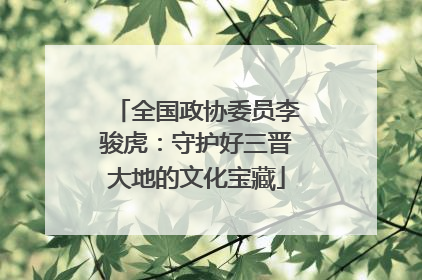 全国政协委员李骏虎：守护好三晋大地的文化宝藏