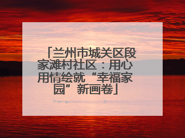兰州市城关区段家滩村社区：用心用情绘就“幸福家园”新画卷