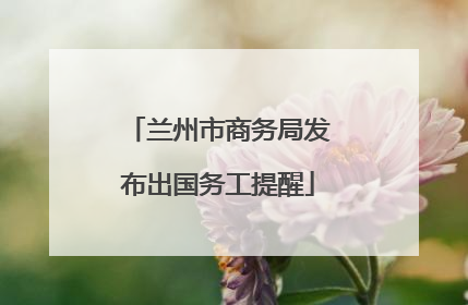 兰州市商务局发布出国务工提醒