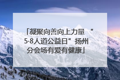 凝聚向善向上力量 “5·8人道公益日”扬州分会场有爱有健康