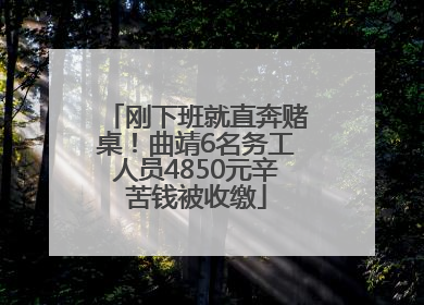 刚下班就直奔赌桌！曲靖6名务工人员4850元辛苦钱被收缴