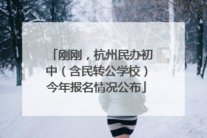 刚刚，杭州民办初中（含民转公学校）今年报名情况公布