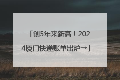 创5年来新高！2024厦门快递账单出炉→