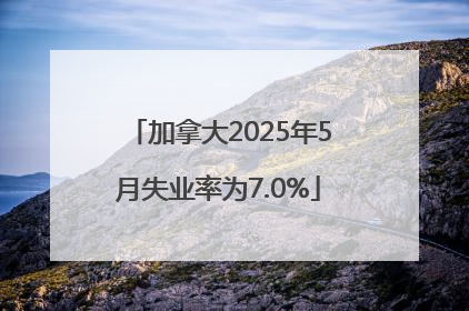 加拿大2025年5月失业率为7.0%
