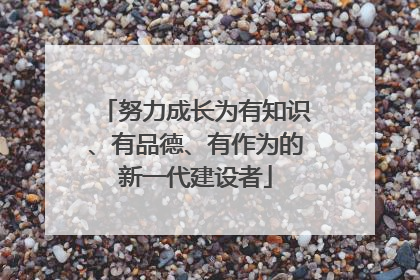 努力成长为有知识、有品德、有作为的新一代建设者